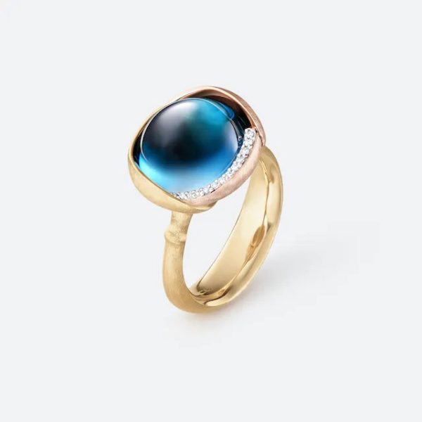 "Lotus Ring" mit London Topas